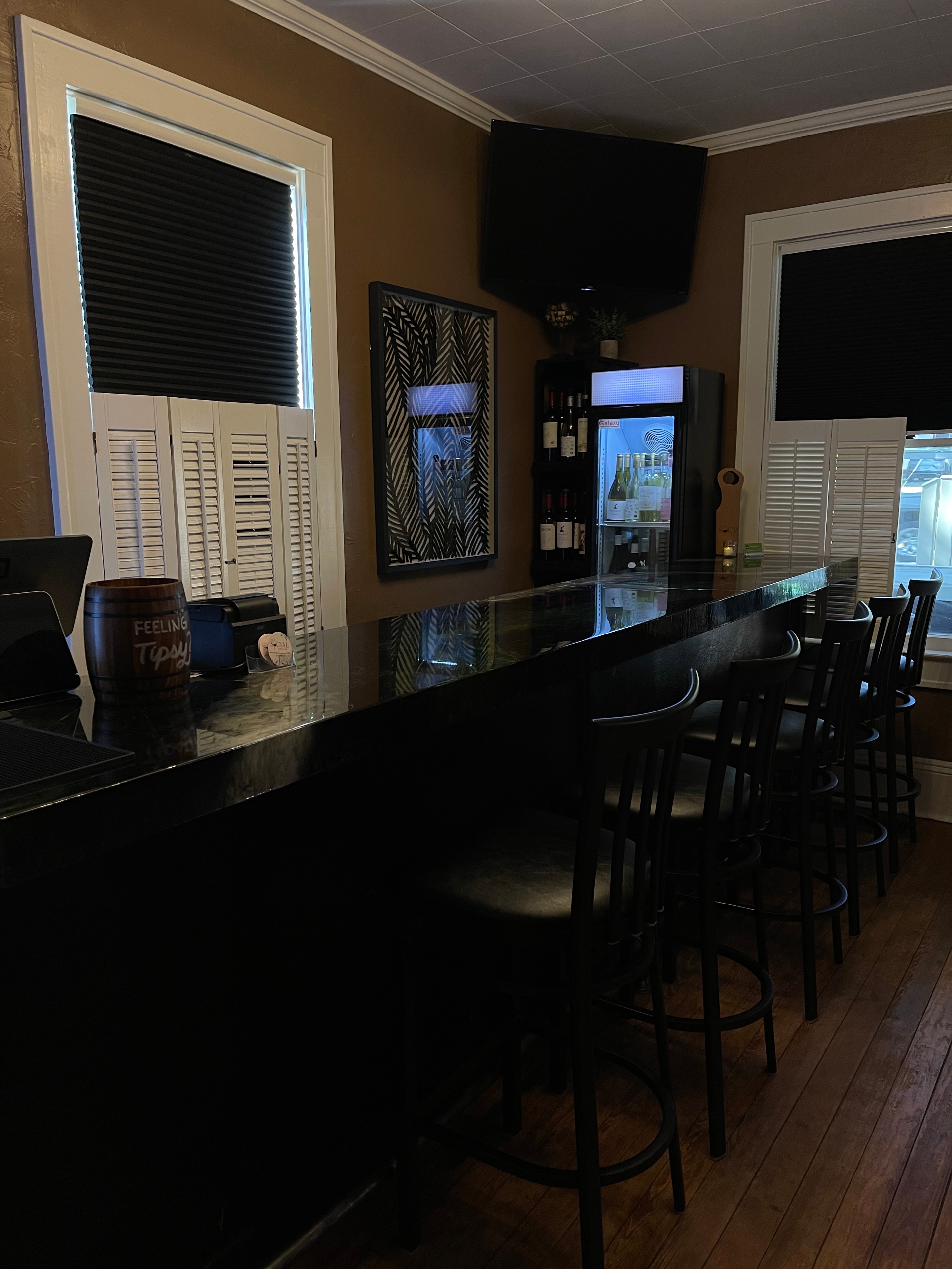 The Social Cellar bar counter with seating